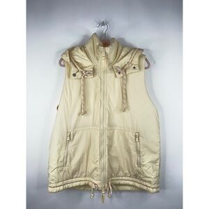 Free People Movement Butter Yellow Cream Vest Hooded Insulated Oversized Large
